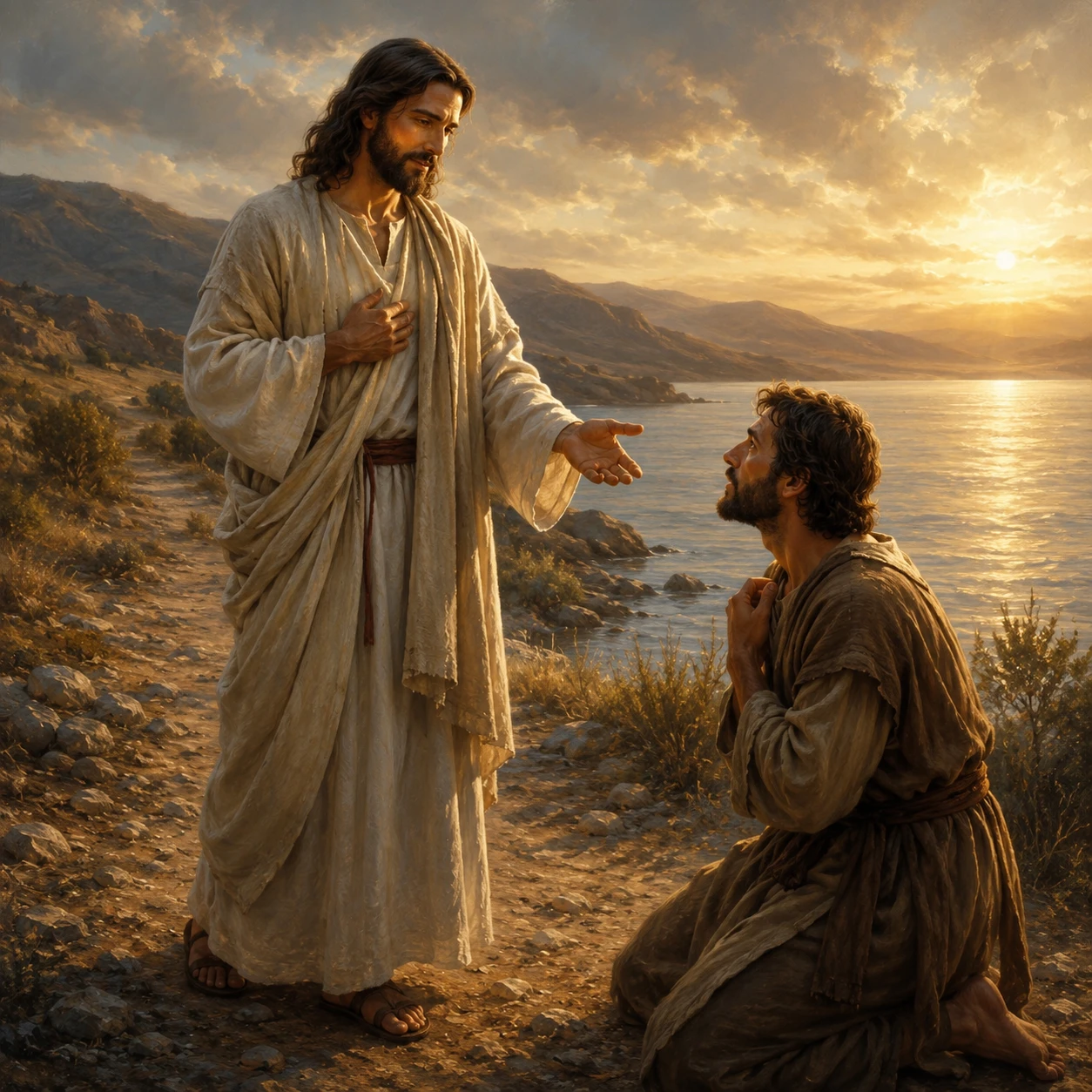 Reserved artwork location for an original depiction of Jesus Christ calling disciples